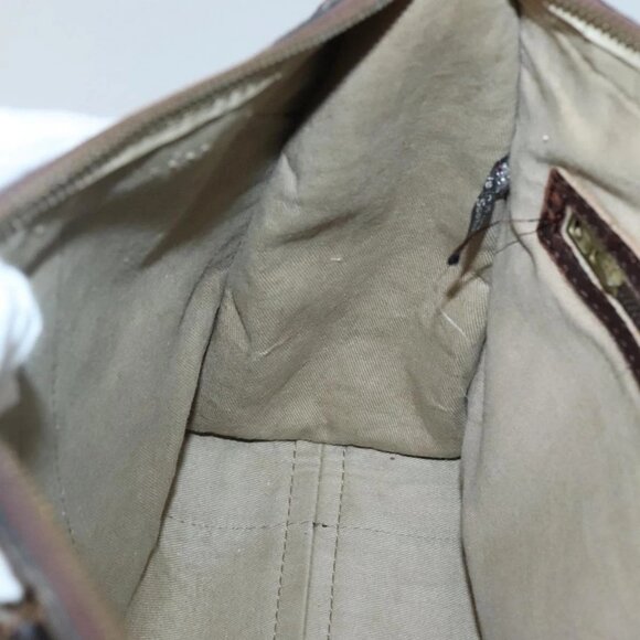 Christian Dior Trotter Canvas Hand Bag Brown Gold Auth 137848 - Picture 13 of 16